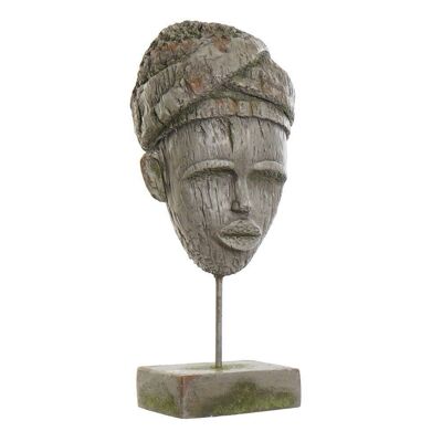 FIGURA FIBRA VIDRIO METAL 24X15X58 AFRICANA GRIS FD189811