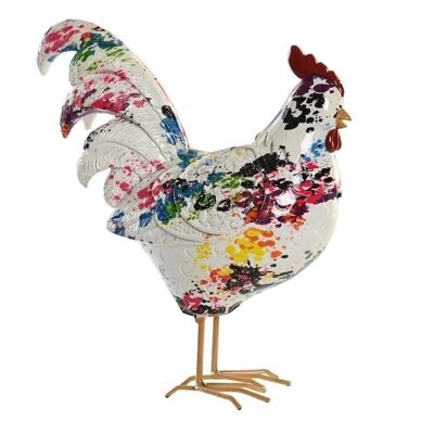 FIGURA IN RESINA 18,3X8X21 GALLO MULTICOLORE FD202702