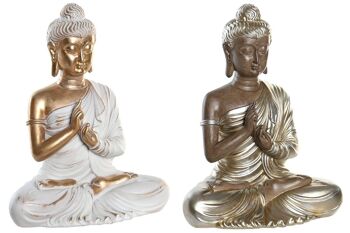 FIGURINE EN RÉSINE 20X12.3X25.5 BOUDDHA 2 ASSORTIMENTS. FD205622 1