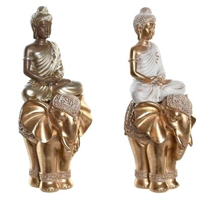 FIGURINE EN RÉSINE 11X11X24,5 ÉLÉPHANT BOUDDHA 2 ASSORTIMENTS. FD205624