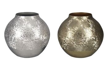 VASE ALUMINIUM 33X33X29 RAYE 2 ASSORTIMENTS. LD207706