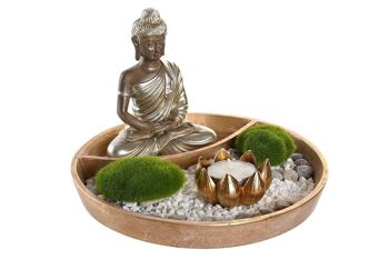 FIGURINE EN RÉSINE 20X20X13,5 BOUDDHA ZEN GARDEN 2 ASSORTIS. FD205625 3