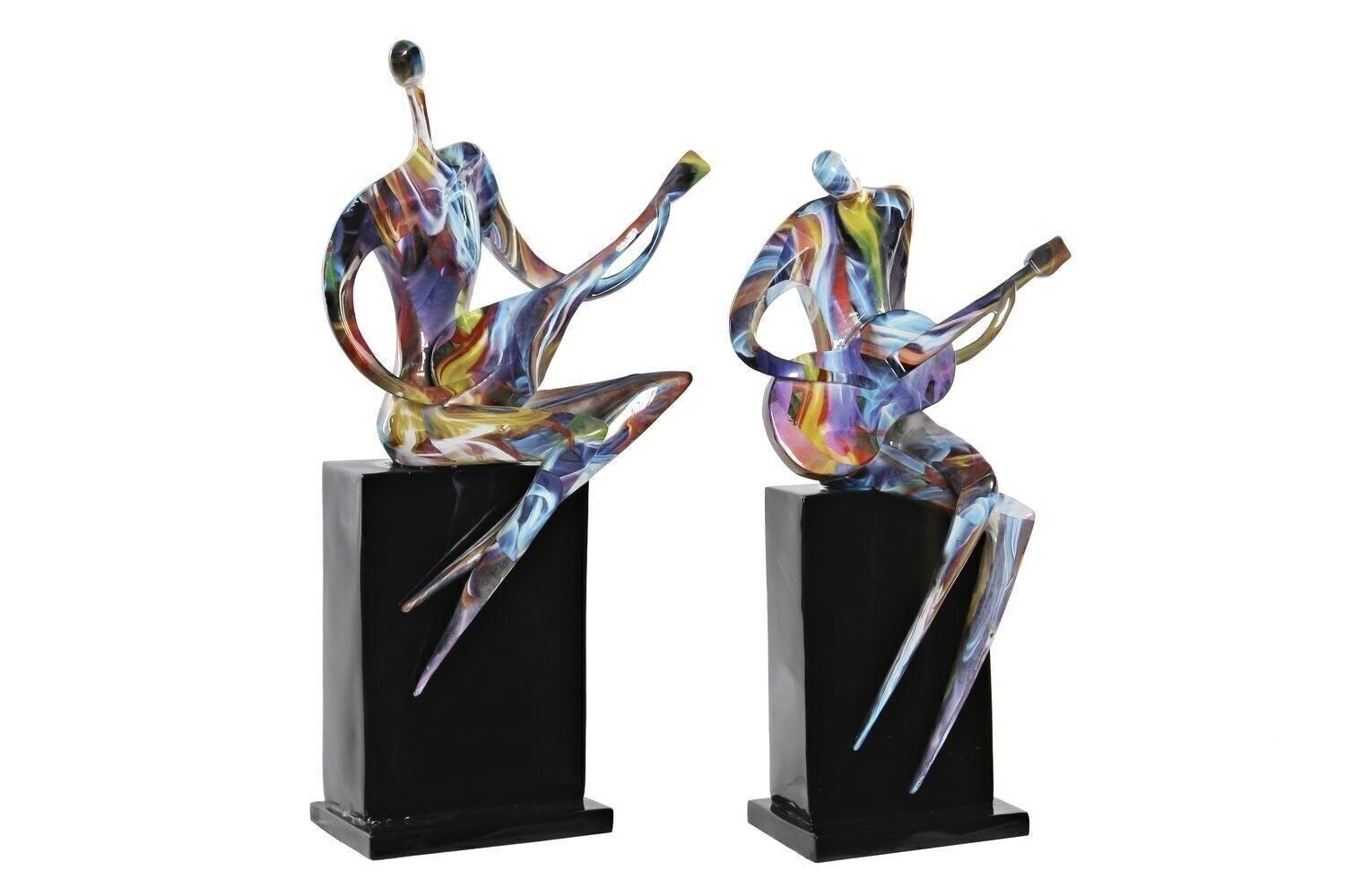 FIGURA IN RESINA 31X18X51,5 MUSICISTA GRAFFITI 2 ASSORTIMENTI. RF181549