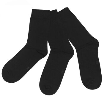 Ensemble de 3 paires de chaussettes basiques pour homme >>Noir<< Chaussettes en coton uni 2