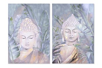 TABLEAU SUR TOILE 80X2,8X120 BOUDDHA TROPICAL 2 ASSORTIS. CU204639 1