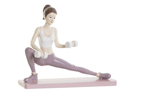 FIGURA RESINA 20X8X16,5 CHICA YOGA ROSA FD189899