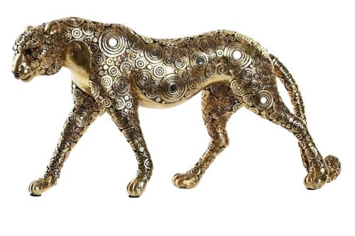 FIGURA RESINA 34X7X17 LEOPARDO DORADO FD202713