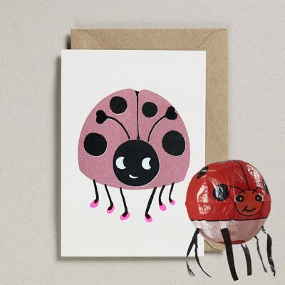 Cartes ballons en papier japonais (paquet de 6) - Coccinelle