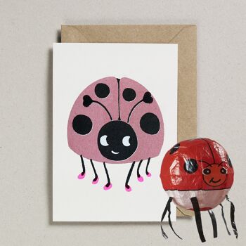 Cartes ballons en papier japonais (paquet de 6) - Coccinelle