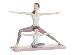 FIGURE RÉSINE 24X6,5X19,5 MAMA YOGA ROSE FD189901 1