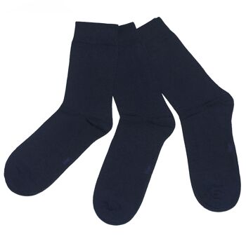 Ensemble de 3 paires de chaussettes basiques pour homme >>Bleu marine<< Chaussettes en coton uni 2