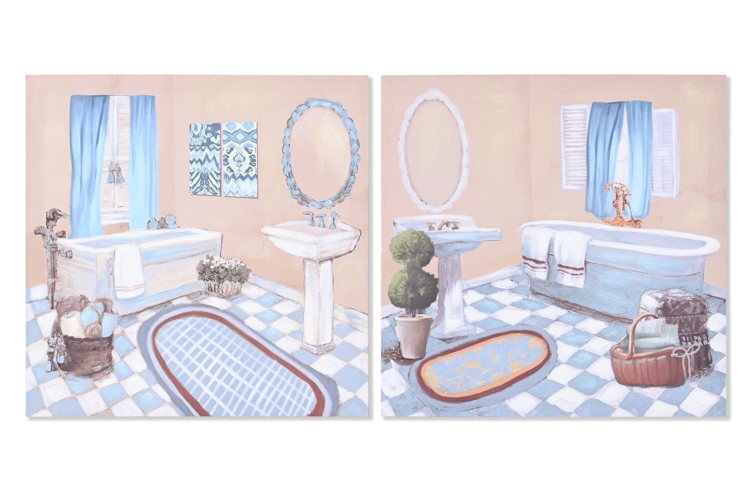 QUADRO IN TELA ABETE 40X2X40 BAGNO 2 ASSORTITI. CU204646