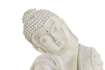 FIGURINE RÉSINE 17X17X26 BOUDDHA DÉCAPÉ GRIS RF181794 2