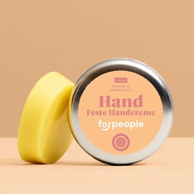 Crema de manos sólida vegana con bergamota y limón - cosmética natural sin plástico y Natrue