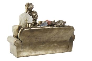 FIGURINE EN RÉSINE 22X11X16,5 DORÉ CANAPÉ COUPLE FD189915 3