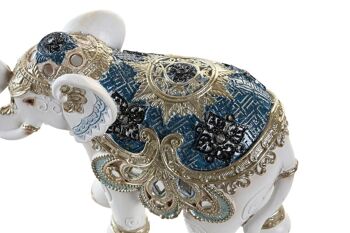 FIGURINE EN RÉSINE 15X6X13 ÉLÉPHANT BLEU FD202727 3