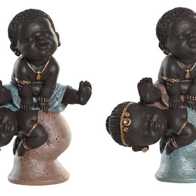 FIGURINE EN RÉSINE 13.5X7.5X14.7 AFRICAINE 2 ASSORTIMENTS. FD205640