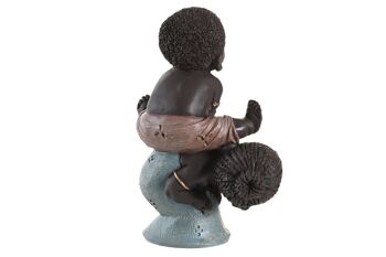 FIGURINE EN RÉSINE 13.5X7.5X14.7 AFRICAINE 2 ASSORTIMENTS. FD205640 3