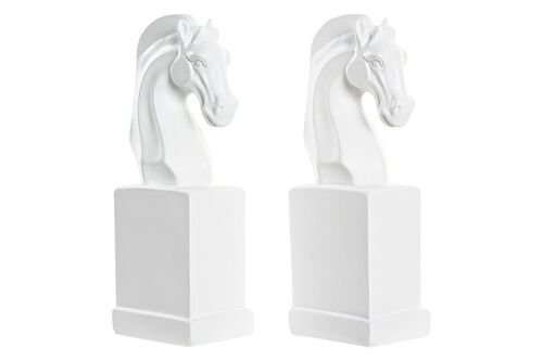 SUJETALIBROS SET 2 RESINA 10X7X24 CABALLO BLANCO FD195713