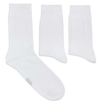 Ensemble de 3 paires de chaussettes basiques pour hommes >>Blanc<< Chaussettes en coton uni 1