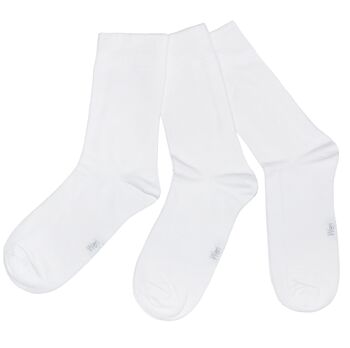 Ensemble de 3 paires de chaussettes basiques pour hommes >>Blanc<< Chaussettes en coton uni 2