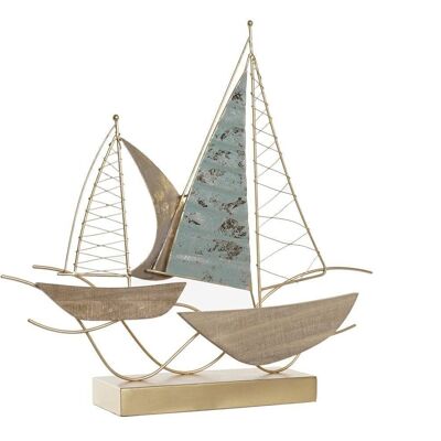 METAL DECORATION 47X9X45 SAILBOATS SKY BLUE DH193496