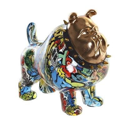 FIGURA RESINA 21X16X20,5 PERRO BULLDOG DORADO FD189935