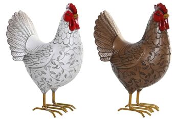 FIGURINE EN RÉSINE 15,5X11X23,5 POULE 2 ASSORTIMENTS. FD205647 1