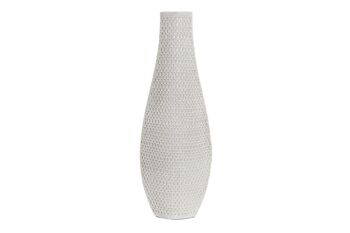 VASE RÉSINE 20X10X57 BLANC JR195248 1