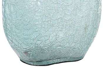 VASE VERRE ALUMINIUM 9X16X36 BLEU COQUE JR205312 3