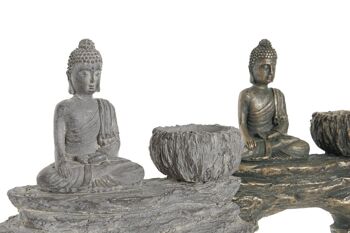 FIGURINE EN RÉSINE 19X6X15,5 BOUDDHA BOUGEOIR 2 ASSORTIMENTS. RF182843 2