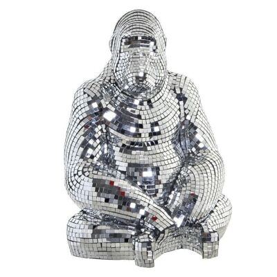 FIGURA RESINA 35X31X46 GORILLA CROMO ARGENTO FD189948