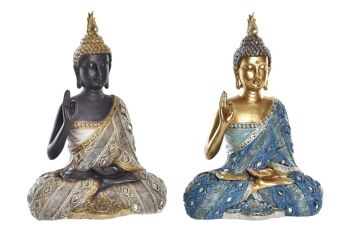 FIGURINE EN RÉSINE 17X9X25 BOUDDHA 2 ASSORTIS. FD195806 1