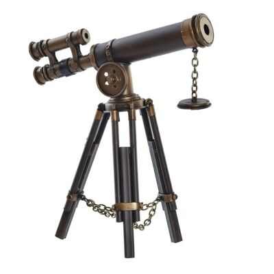 DECORACION METAL 20X12X23 TELESCOPIO BRONCE MO197107
