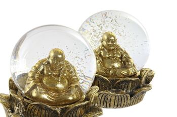 FIGURE EN RÉSINE VERRE 15X15X16 BOUDDHA 2 ASSORTIMENTS. RF182860 2