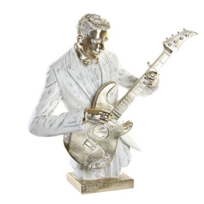 FIGURA IN RESINA 45X29X50 MUSICISTA BIANCO FD189958