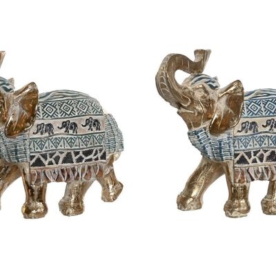 FIGURINE EN RÉSINE 15X6X12.7 ÉLÉPHANT DÉCAPÉ 2 ASSORTIMENTS. FD205781