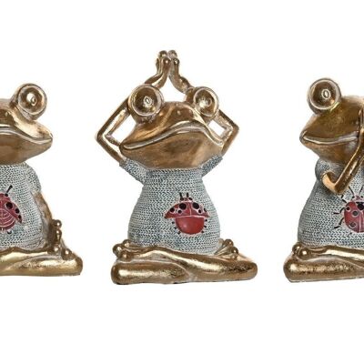 FIGURINE EN RÉSINE 12X8.7X15.5 GRENOUILLE YOGA DÉCAPÉ 3 ASSORTIMENTS. FD205783