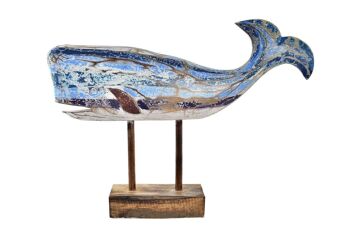 FIGURE ALBASIA 40X10X30 BALEINE VIEILLIE BLEU LM195788 1