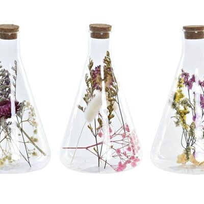 GLASS DECORATION DRY FLOWER 10X10X18 3 ASSORTMENTS. DH195275