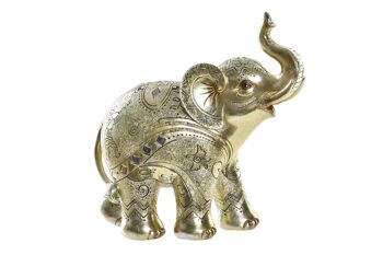 FIGURINE RÉSINE 24X10X24 ÉLÉPHANT DORÉ FD195817 1