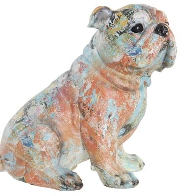 FIGURINE RÉSINE 24X18X22 CHIEN MULTICOLORE RF182928