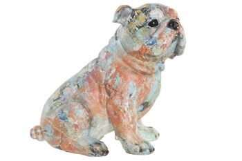 FIGURINE RÉSINE 24X18X22 CHIEN MULTICOLORE RF182928 1