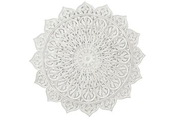 DÉCORATION MURALE MDF 76,5X2X76,5 MANDALA BLANC DP178612 1