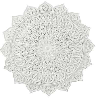 DECORAZIONE PARETE MDF 76,5X2X76,5 MANDALA BIANCO DP178612