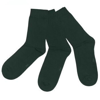 Ensemble de 3 paires de chaussettes basiques pour hommes >>Vert foncé<< Chaussettes en coton uni 2