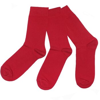 Ensemble de 3 paires de chaussettes basiques pour hommes >> Rubin << Chaussettes en coton de couleur unie 2