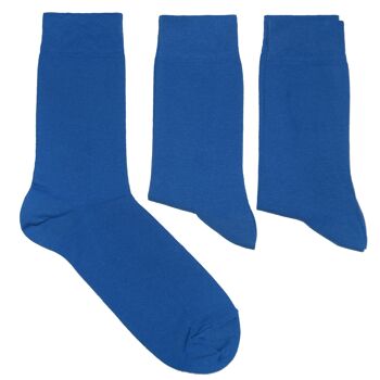 Ensemble de 3 paires de chaussettes basiques pour homme >>Bleu royal<< Chaussettes en coton uni 1