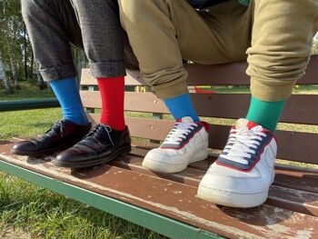 Ensemble de 3 paires de chaussettes basiques pour hommes >>Bleu<< Chaussettes en coton uni 4