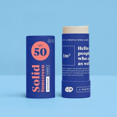 Crème solaire solide SPF 50 - Cosmétique naturelle - sans plastique